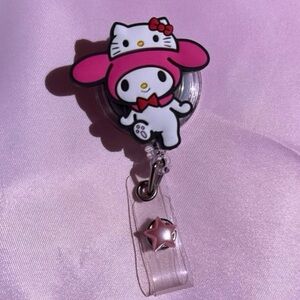 My Melody Hello Kitty reel name badge holder